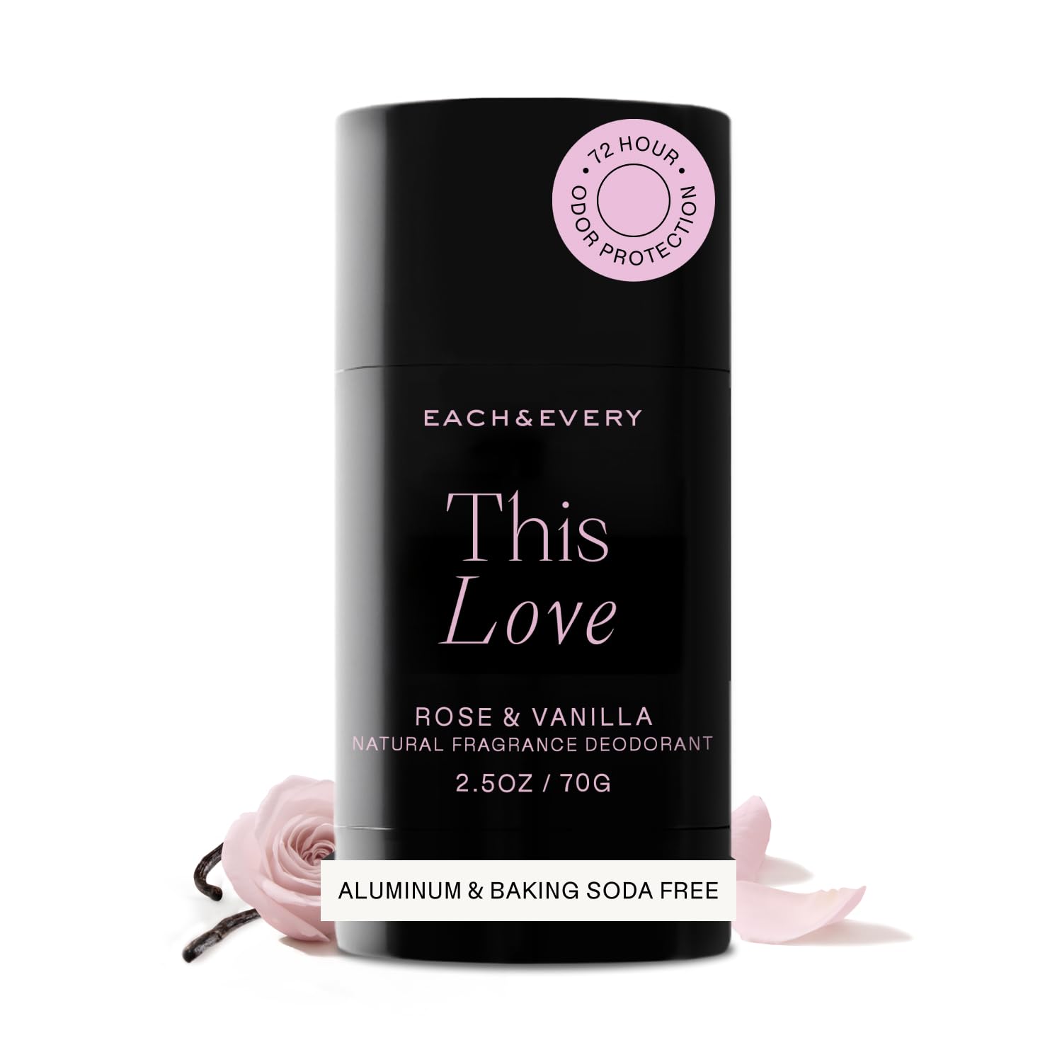 Each & Every Natural Deodorant, EWG Verified & Vegan (2.5oz)