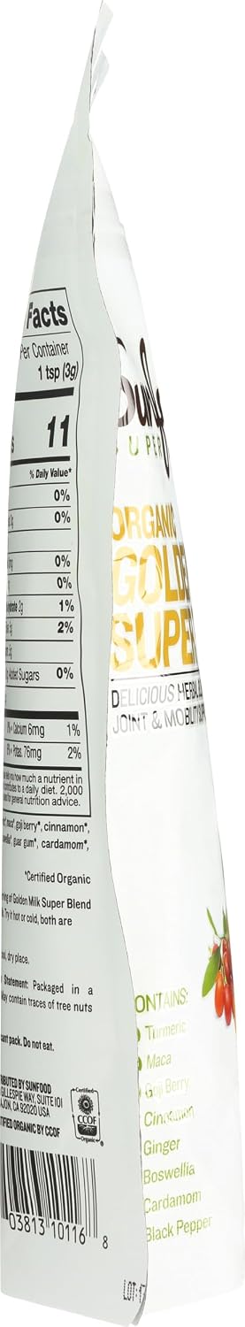 Sunfood Superfoods Organic Golden Milk Super Blend - Turmeric Latte Powder Mix with Ginger, Black Pepper, Cinnamon & Cardamom Spices, Vegan, USDA Organic, Gluten Free - 6 oz - Image 6