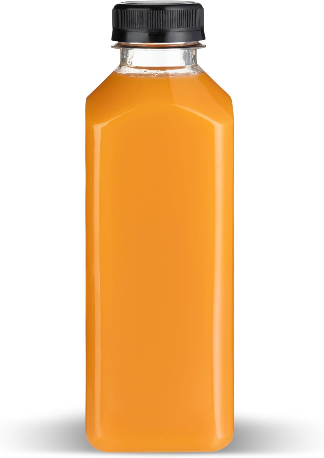 Hammont Plastic Bottles with Caps - Clear PET Iced Coffee & Juice Bottles, Pack of 24 - Reusable Juicing Bottle - Ideal for Cold Drinks (20oz)