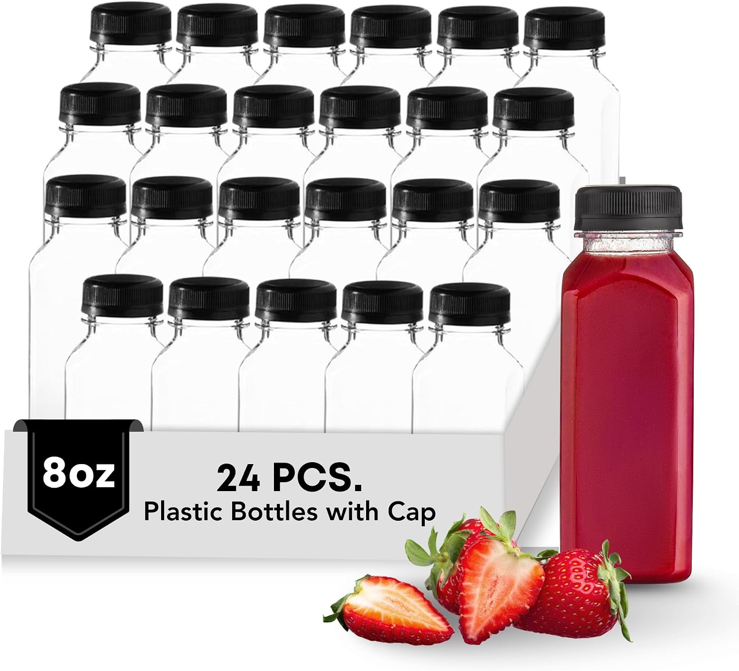 Hammont Plastic Bottles with Caps &...
