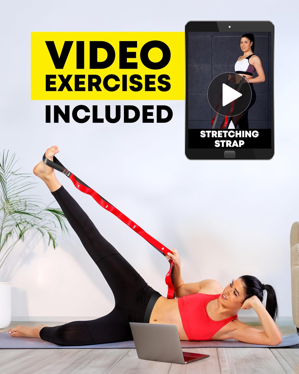 Stretching Strap with Loops - Non Elastic Yoga Strap for Physical Therapy - Image 9