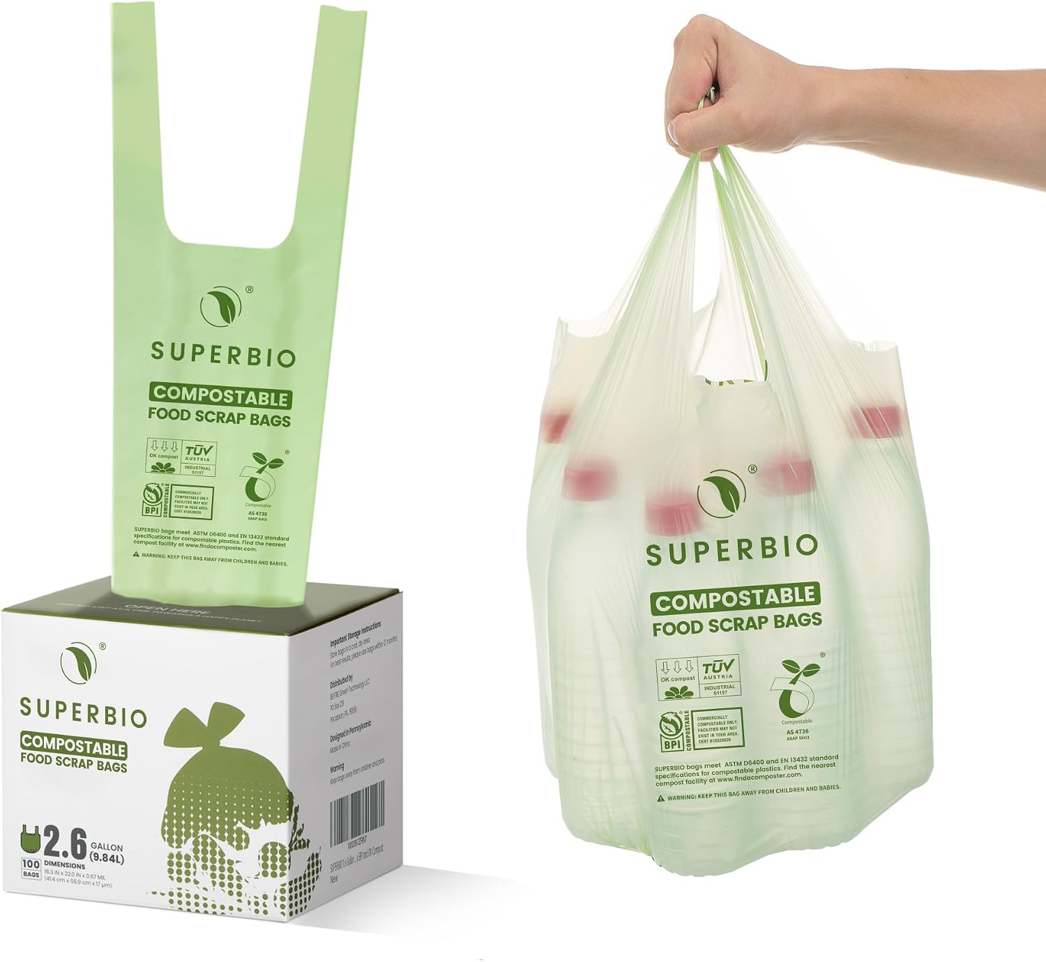 SUPERBIO 2.6 Gallon Compostable Bag...