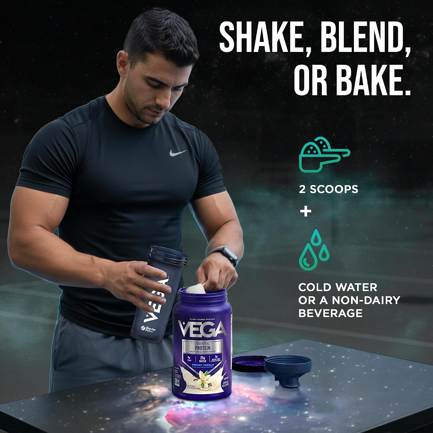 Vega Essential Protein – 25g Plant Based Protein Powder, Creamy Vanilla, Vegan for a Dairy-Free Vanilla Shake – Large Tub, 32.5oz (20 Servings) - Image 7