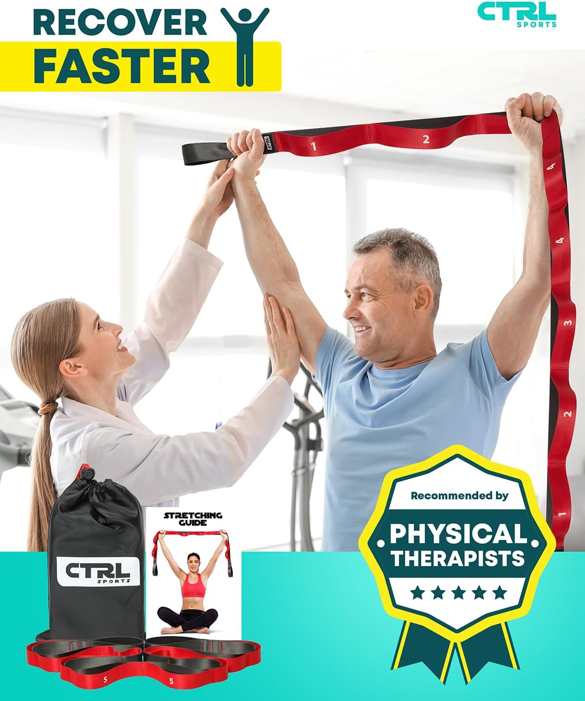 Stretching Strap with Loops - Non Elastic Yoga Strap for Physical Therapy - Image 7