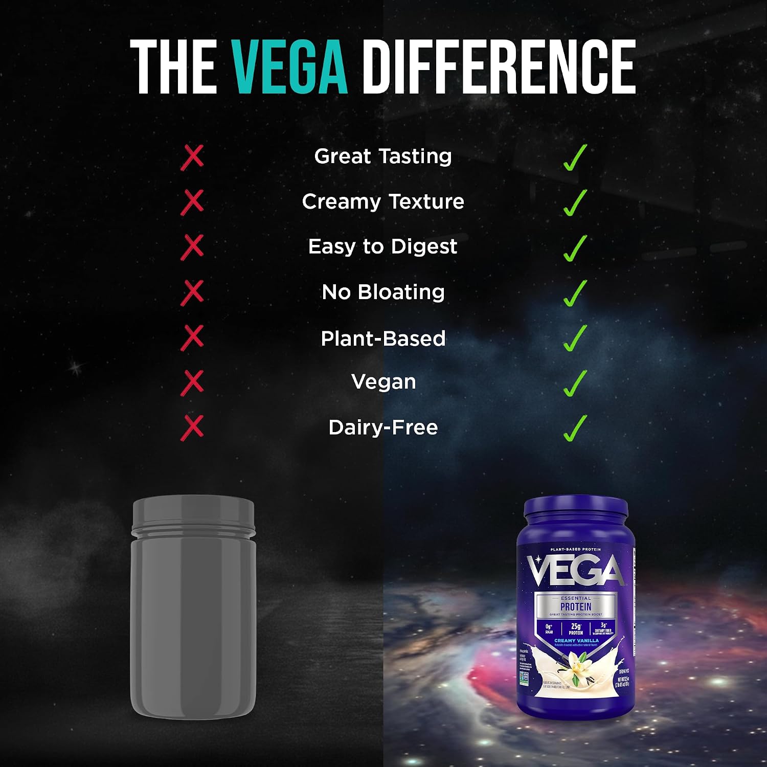 Vega Essential Protein – 25g Plant Based Protein Powder, Creamy Vanilla, Vegan for a Dairy-Free Vanilla Shake – Large Tub, 32.5oz (20 Servings) - Image 12