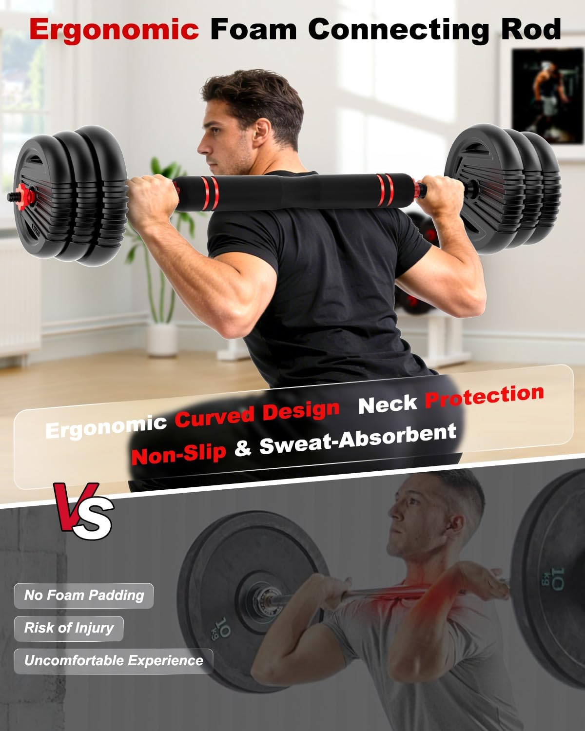 Adjustable Dumbbell set,20/30/45/70/90lbs Free Weight Set - Image 2
