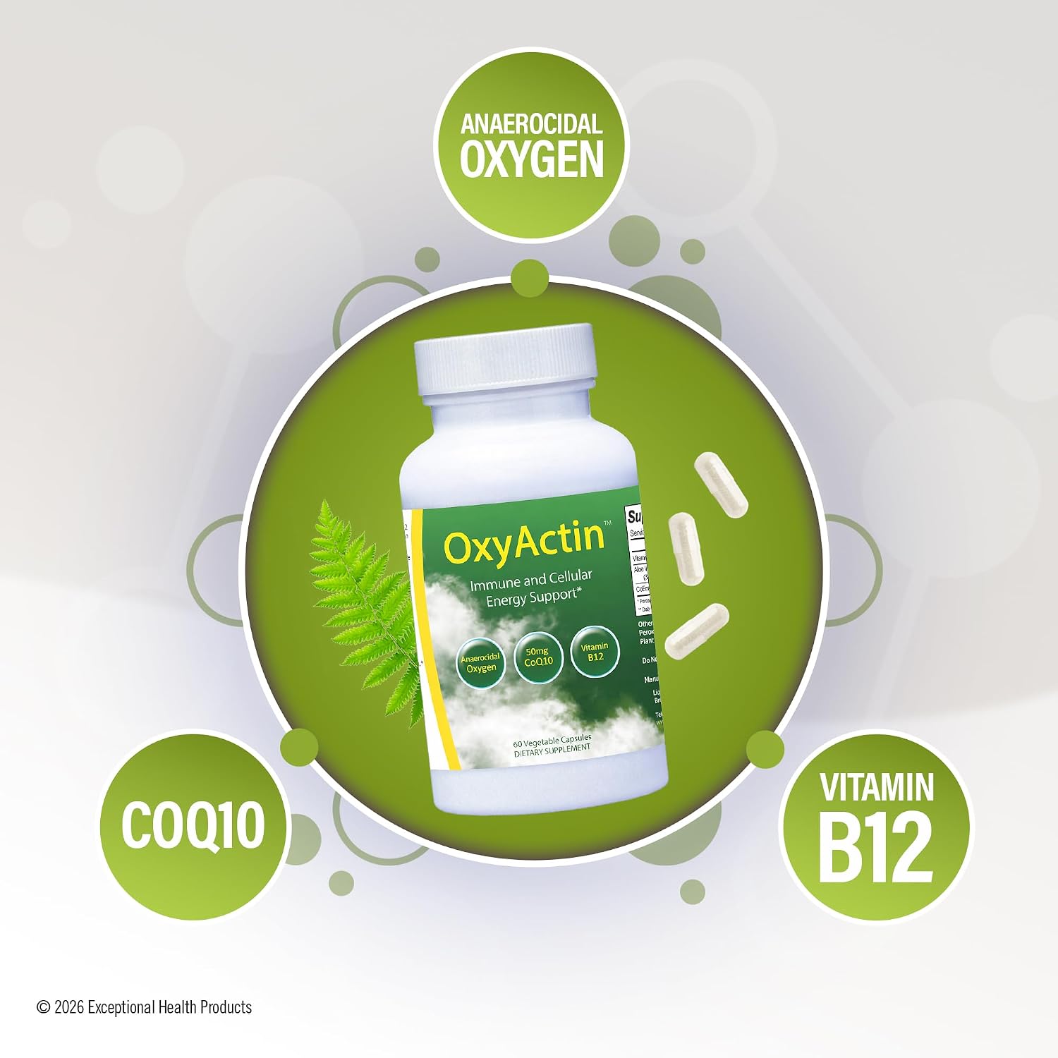 OxyActin Oxygen Supplement, 60 Vegetable Capsules - Image 3