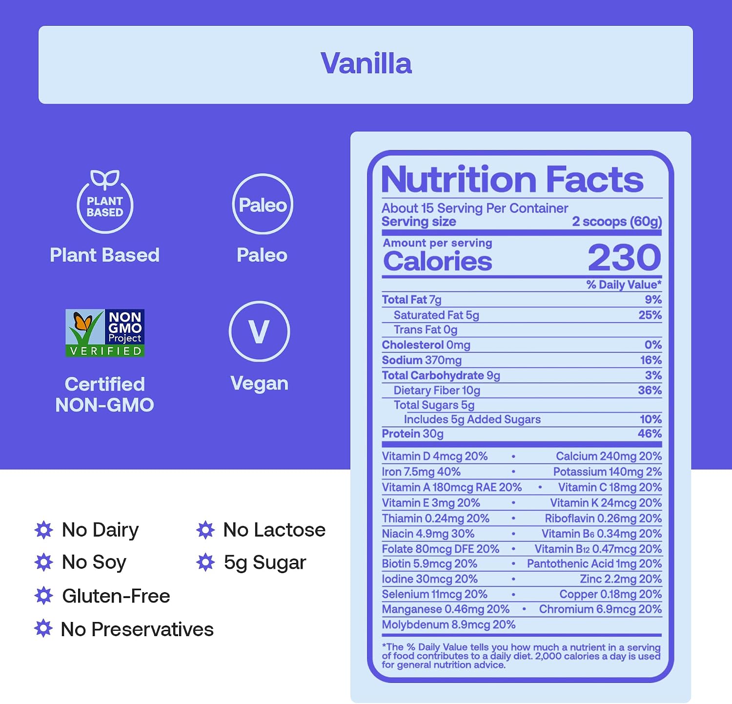 Happy Viking Plant-Based Vegan Protein Powder +100 Superfoods - Vanilla - Image 4
