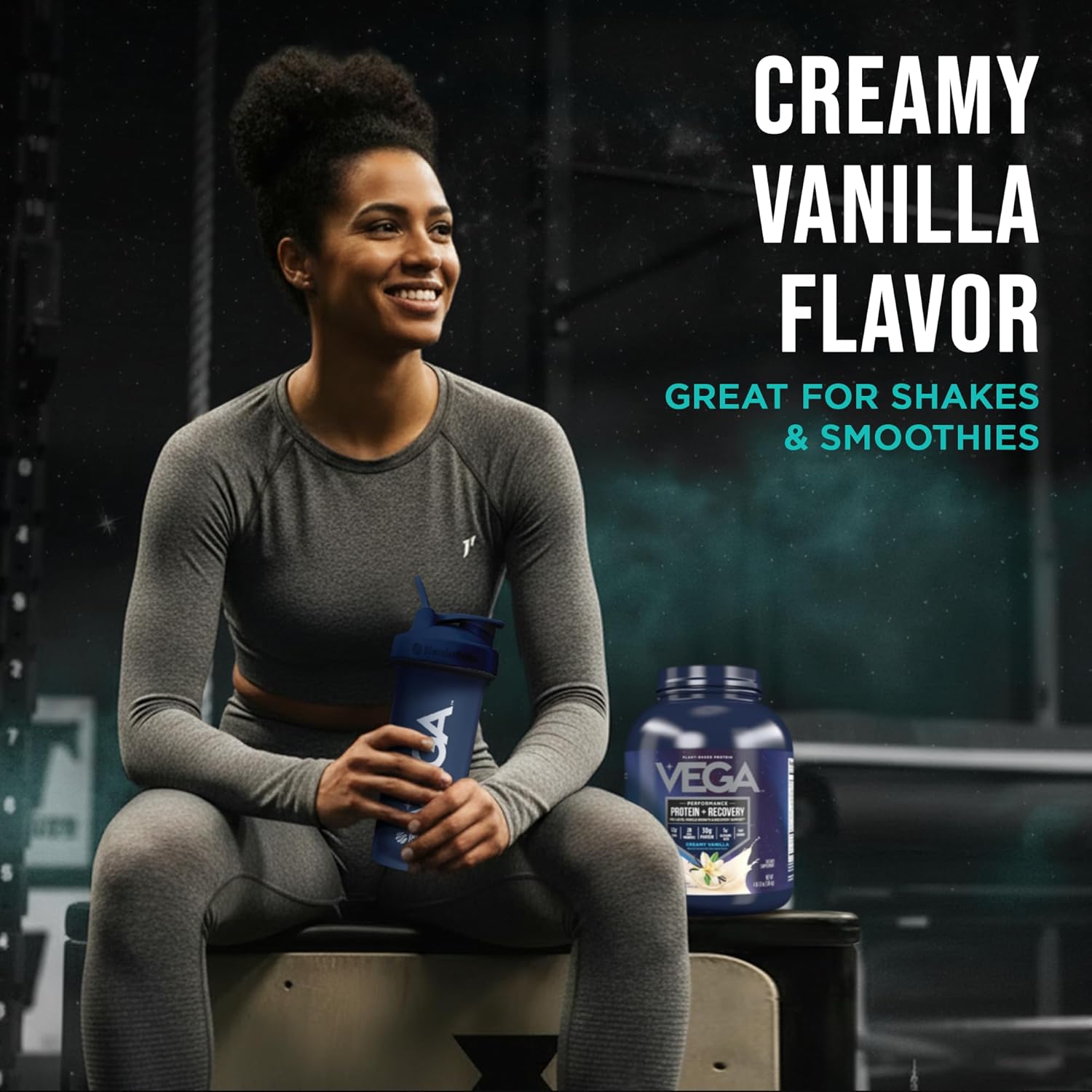 Vega Protein + Recovery, Vanilla – 30g Vegan Protein, Dairy & Gluten Free, Probiotics, NSF Certified, 65.6 oz (45 Servings) - Image 5