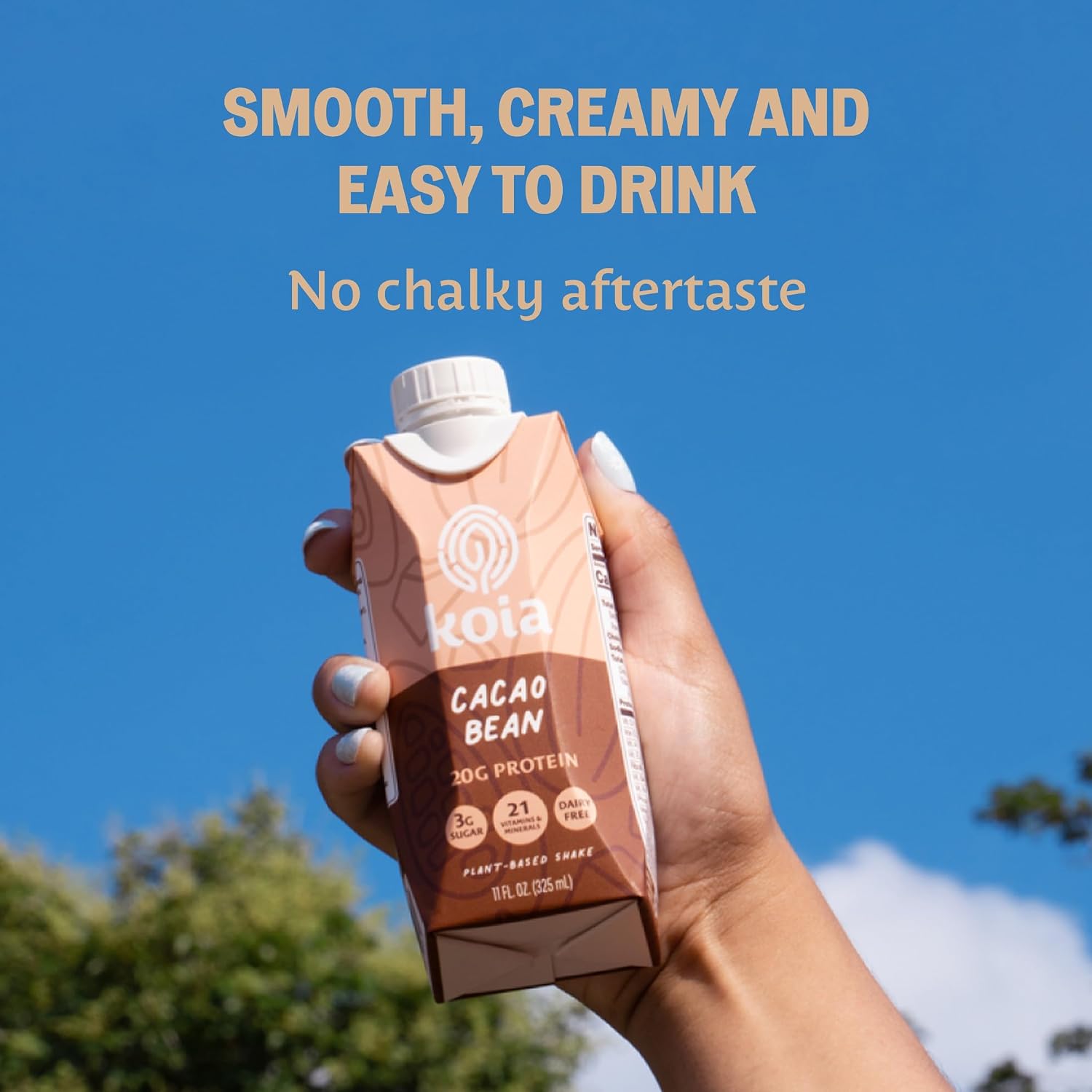 Koia Plant-Based Protein Shake, Cacao Bean, 11 Fl Oz (Pack of 12) - Image 6