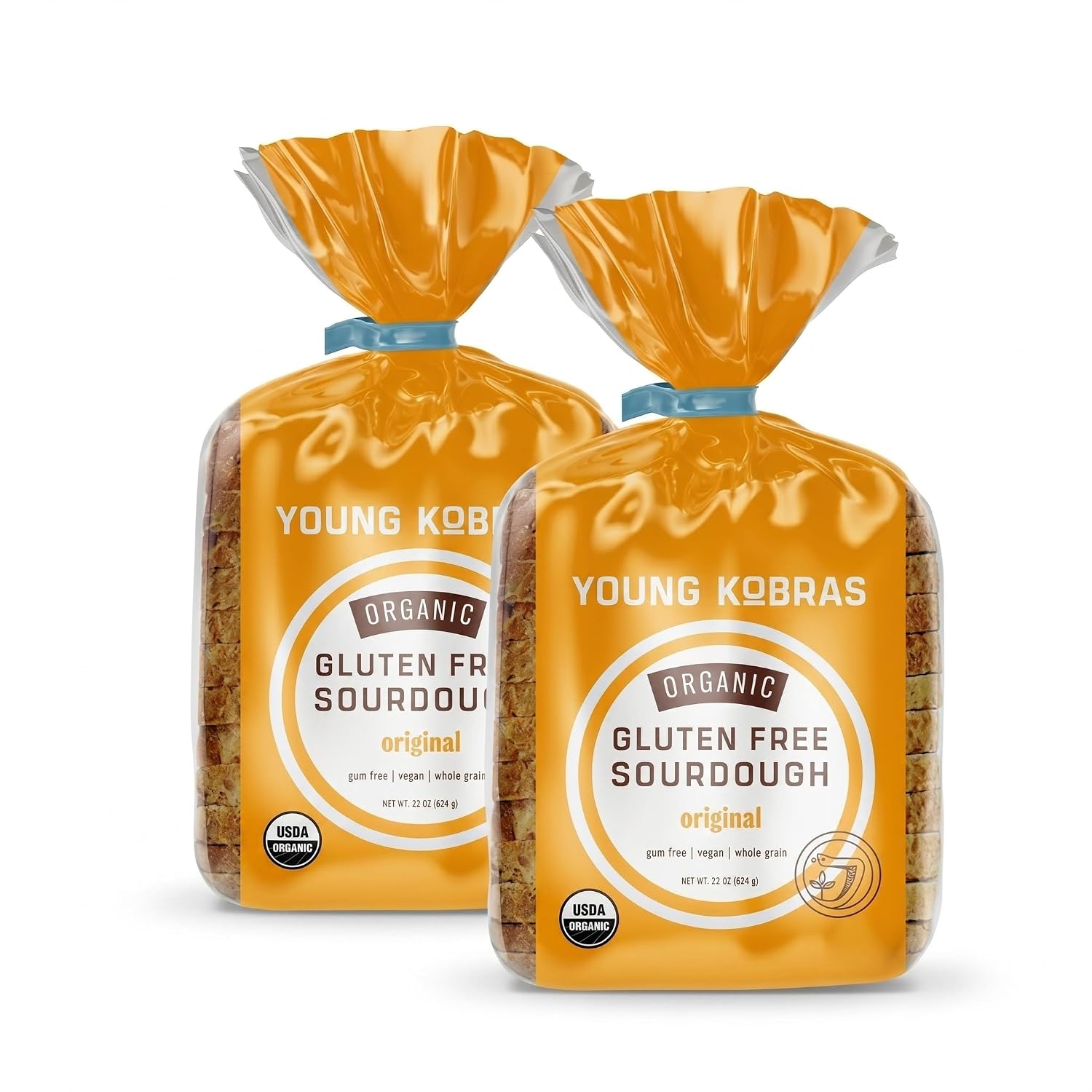 Young Kobras Original Gluten-Free Organic Sourdough Bread 22oz (2-pack)