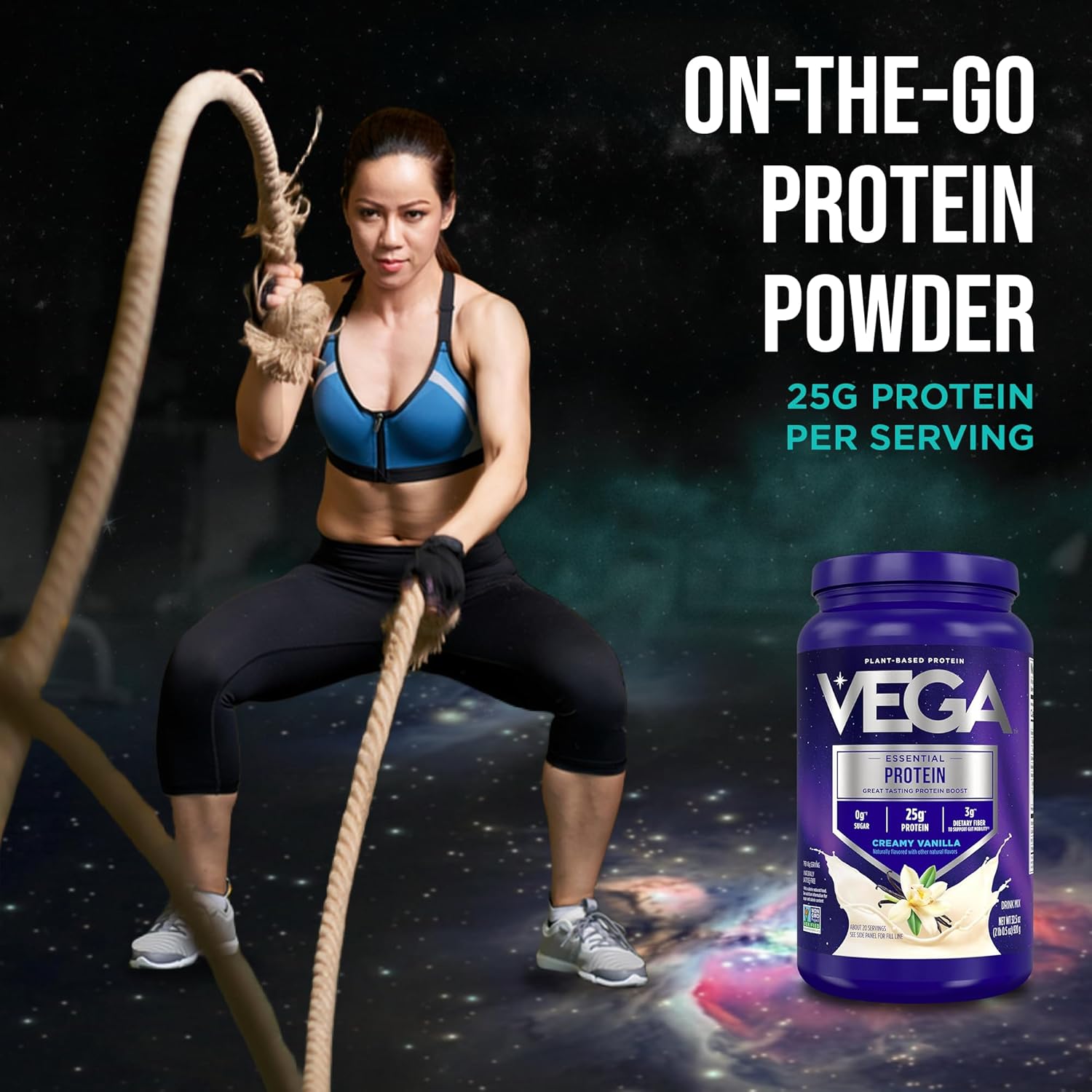 Vega Essential Protein – 25g Plant Based Protein Powder, Creamy Vanilla, Vegan for a Dairy-Free Vanilla Shake – Large Tub, 32.5oz (20 Servings) - Image 8