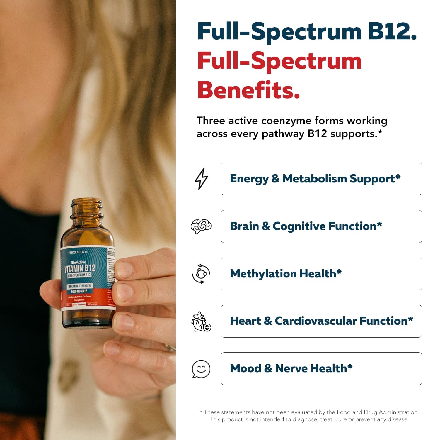 BioActive Vitamin B12 5000mcg, 3 BioActive Forms + Methylfolate Cofactor - Image 5