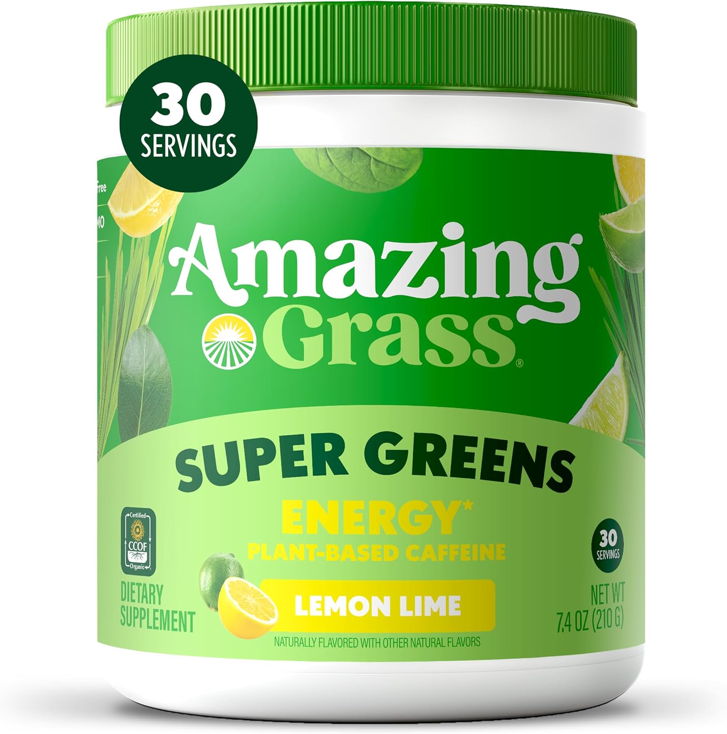 Amazing Grass Super Greens Powder Energy Lemon Lime, 30 Servings
