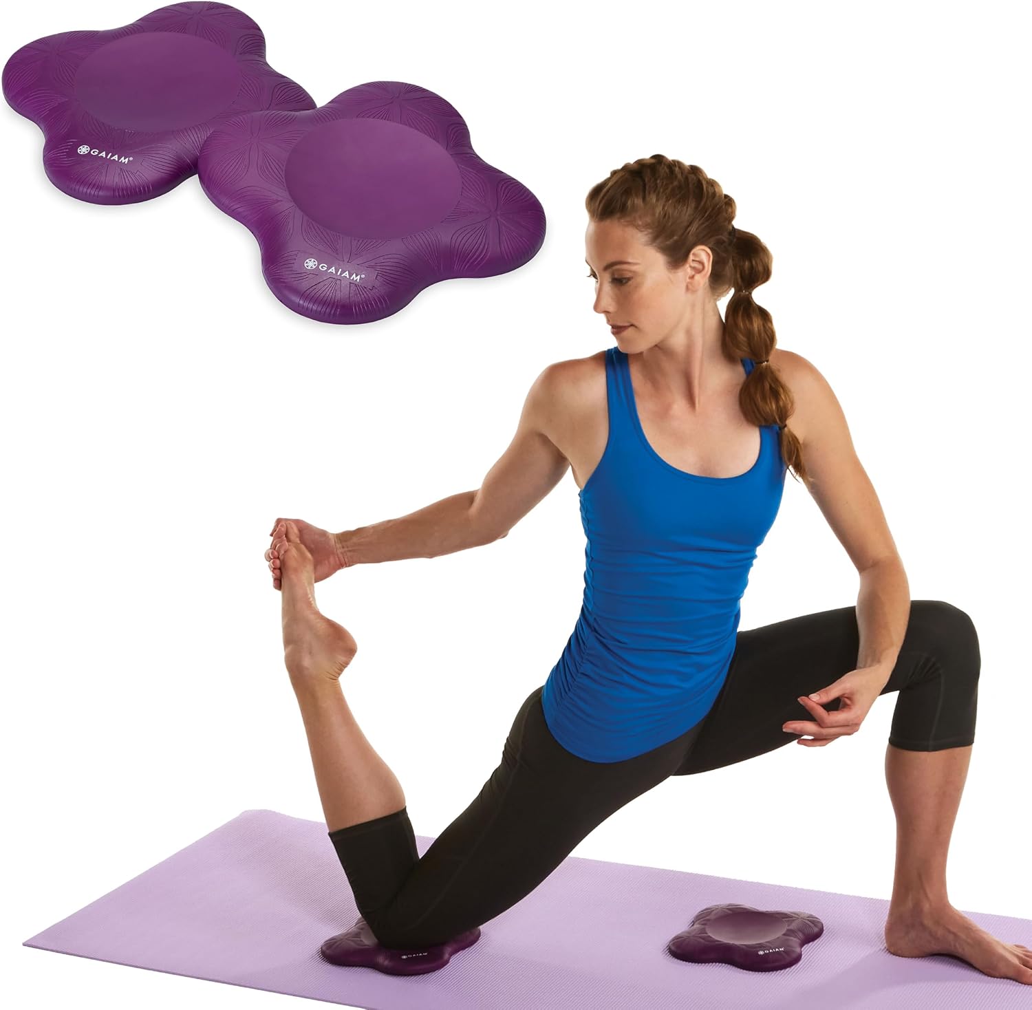 Gaiam Yoga Knee Pads Set of 2, Cush...