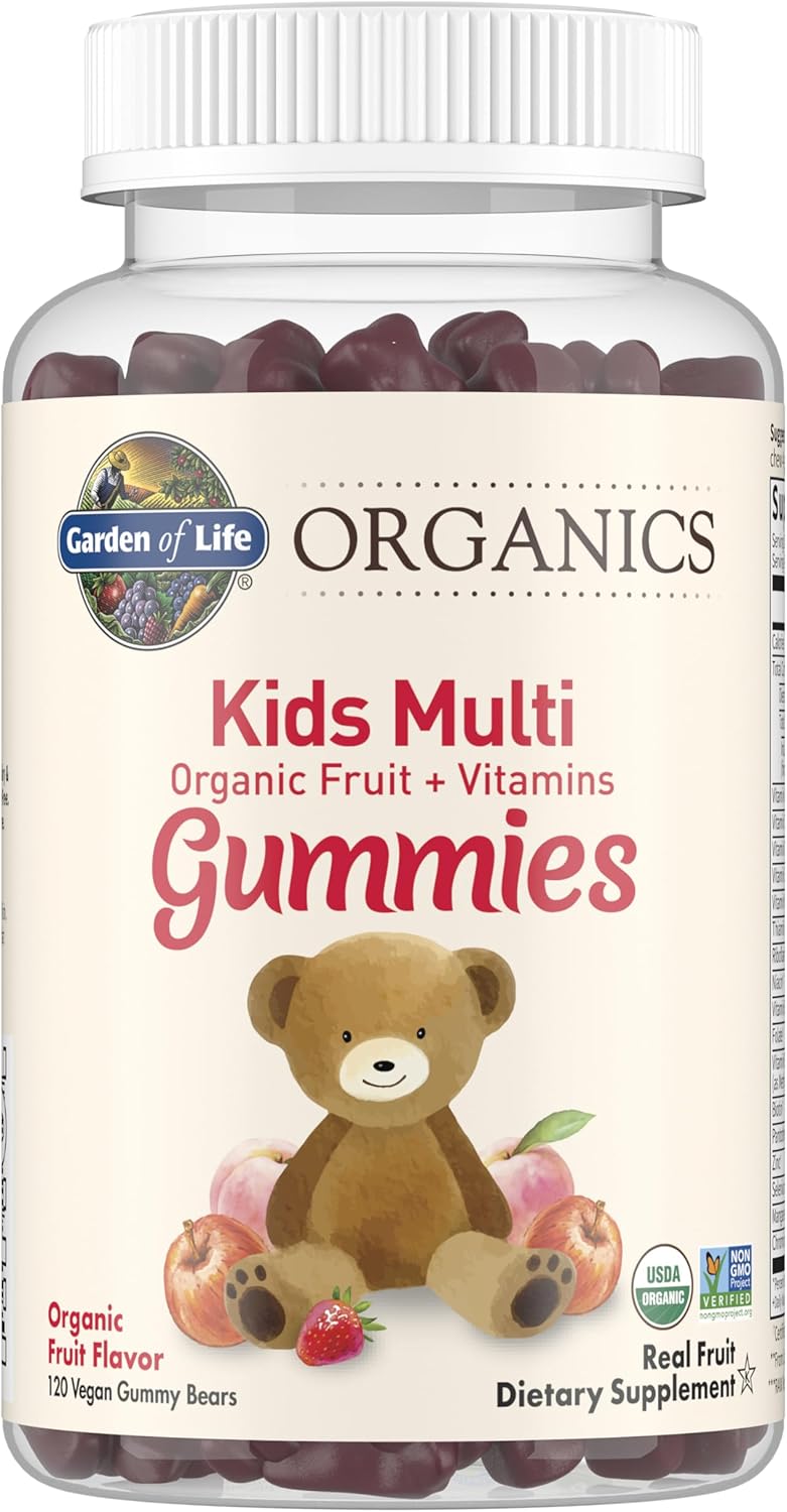 Garden of Life Organics Kids Multivitamins Gummies, Fruit Flavor, 120ct