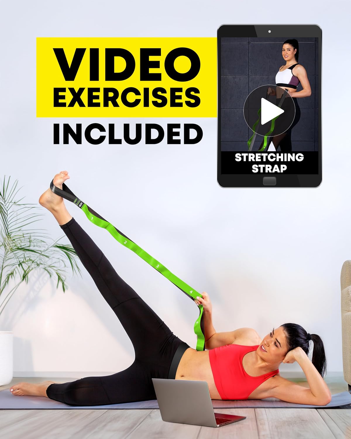Stretching Strap with Loops - Non Elastic Yoga Strap for Physical Therapy - Image 9