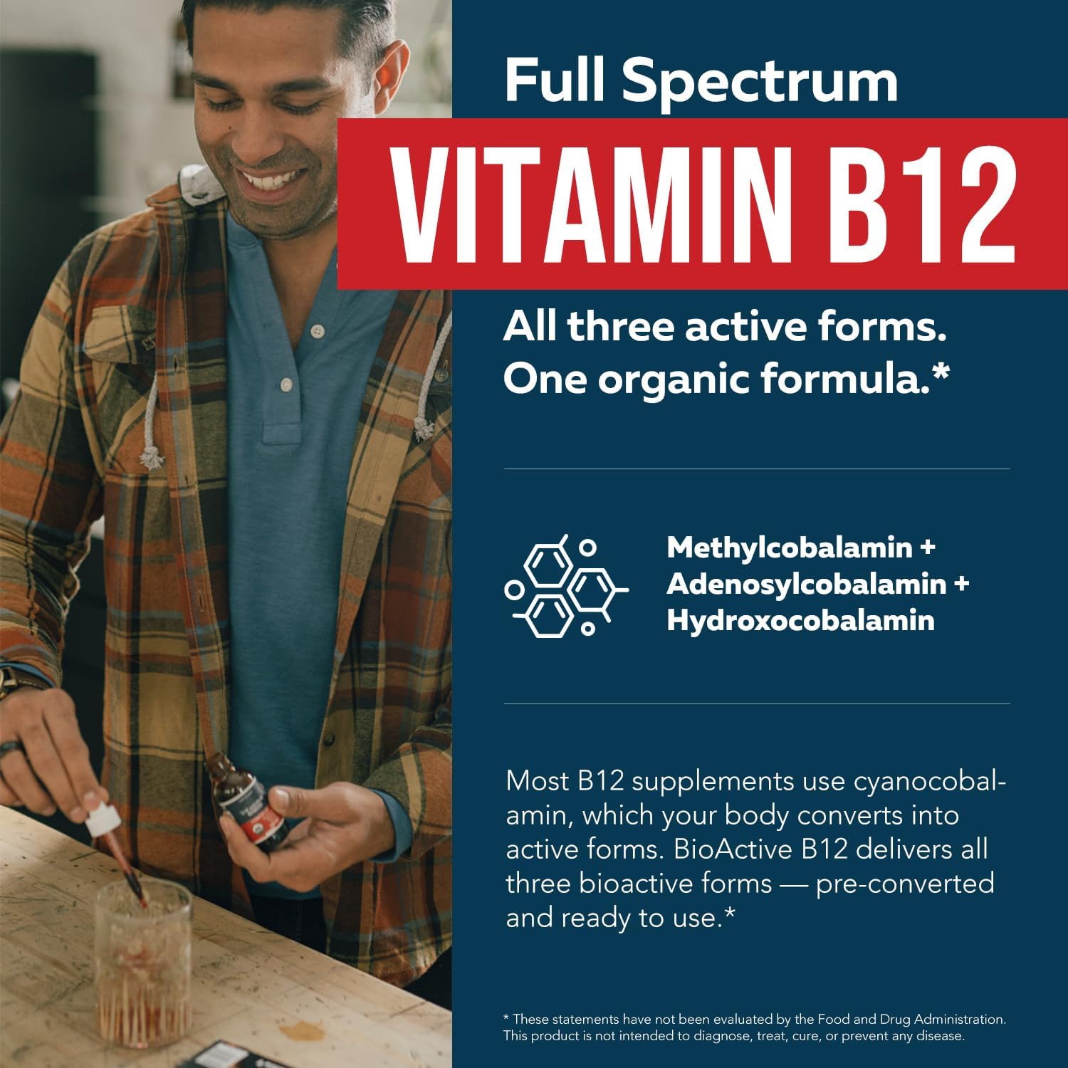 BioActive Vitamin B12 5000mcg, 3 BioActive Forms + Methylfolate Cofactor - Image 2