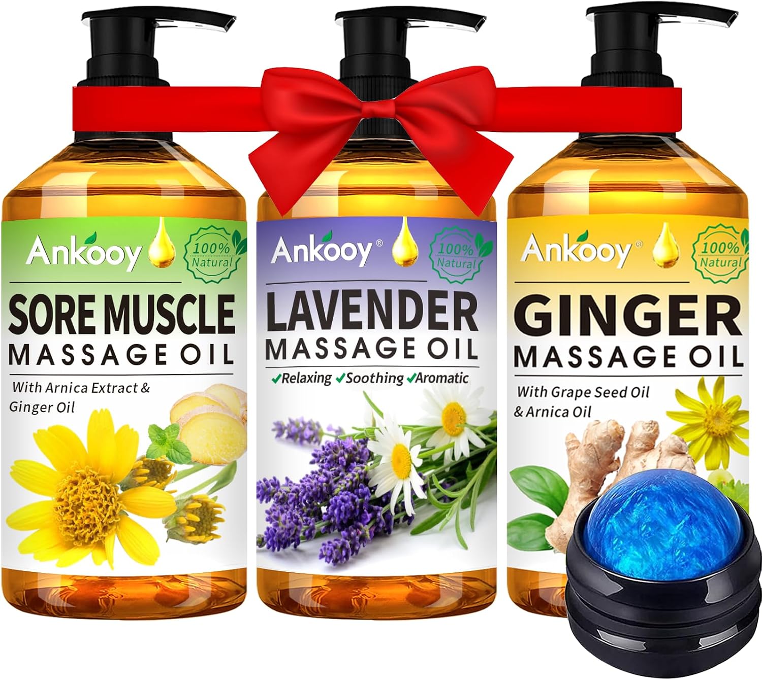 3 Pack Massage Oil for Massage Ther...