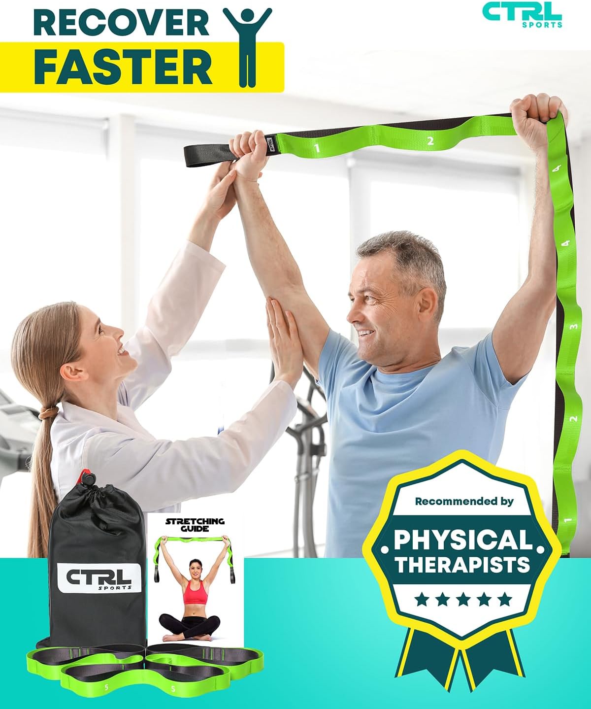 Stretching Strap with Loops - Non Elastic Yoga Strap for Physical Therapy - Image 7