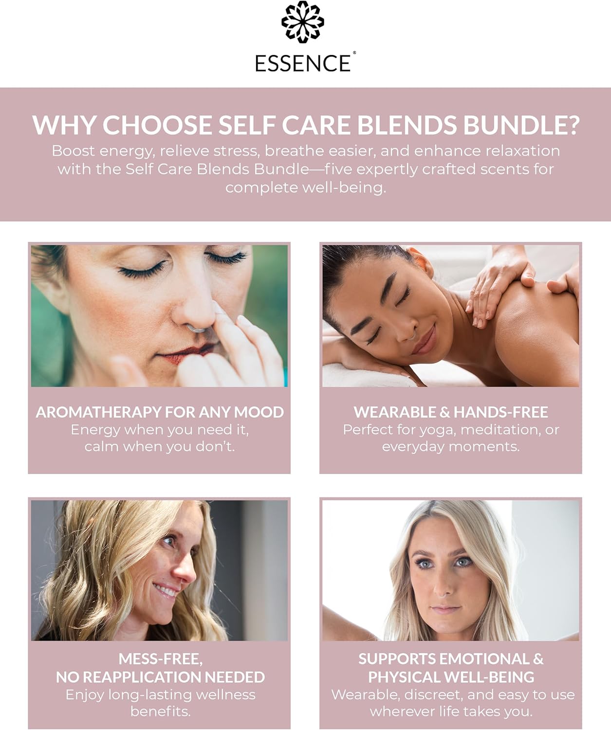 Essence Nasal Diffuser Self Care Bundle – Essential Oil Silicone Nose Rings for Stress, Energy & Mental Clarity – Wearable Aromatherapy Pack for Wellness & Mood Balance - Image 6