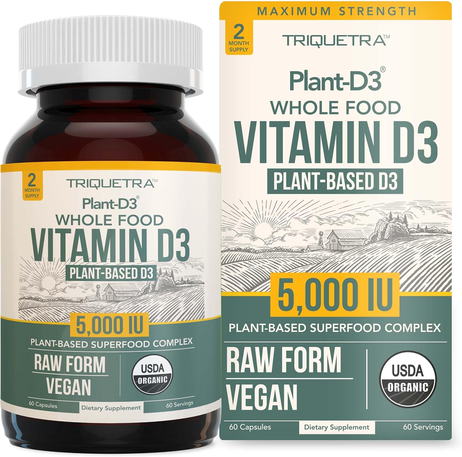 Organic Vitamin D3 5,000 IU, 100% W...