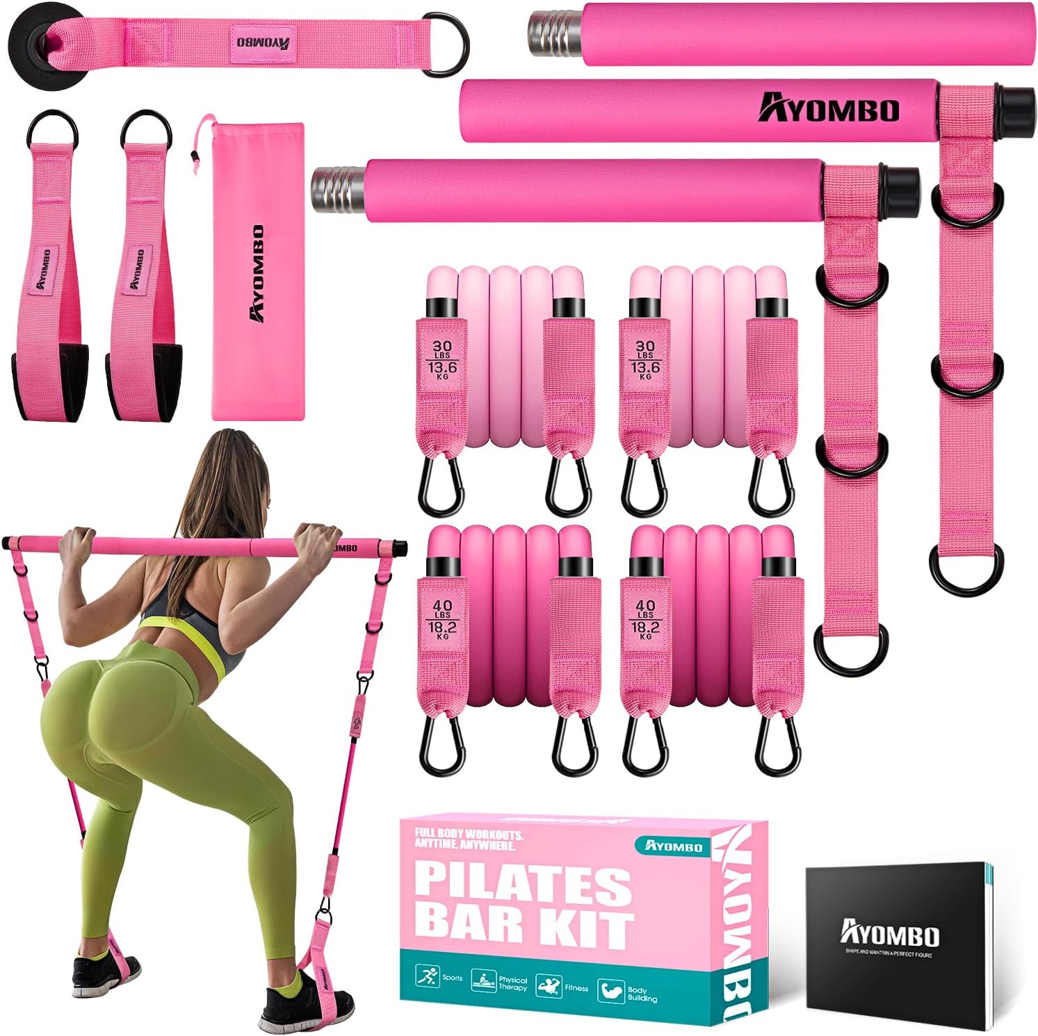 Ayombo Pilates Bar Kit with Resista...