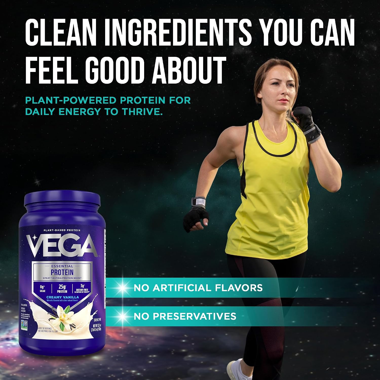 Vega Essential Protein – 25g Plant Based Protein Powder, Creamy Vanilla, Vegan for a Dairy-Free Vanilla Shake – Large Tub, 32.5oz (20 Servings) - Image 10