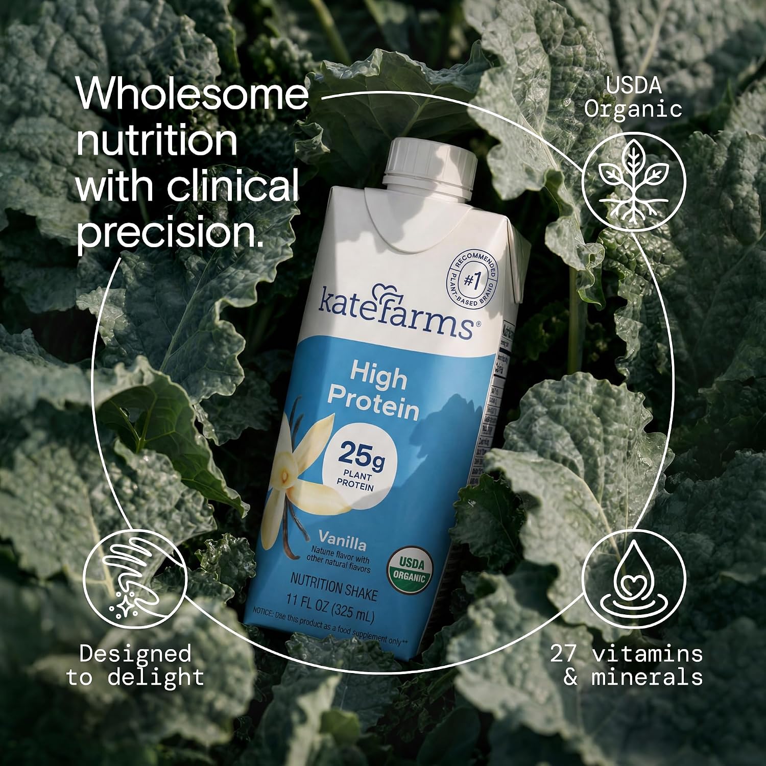 KATE FARMS Organic High Protein Vanilla Shake, 25g Protein, 6 Pack - Image 6