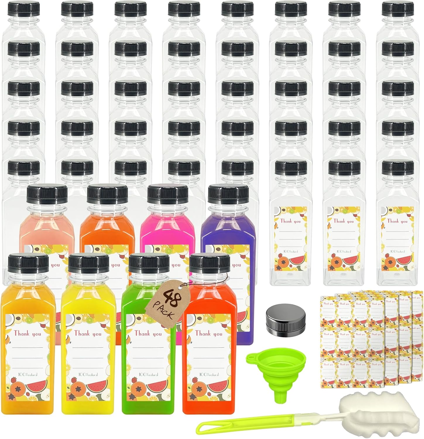 48 Pack 12oz Clear Reusable Plastic...