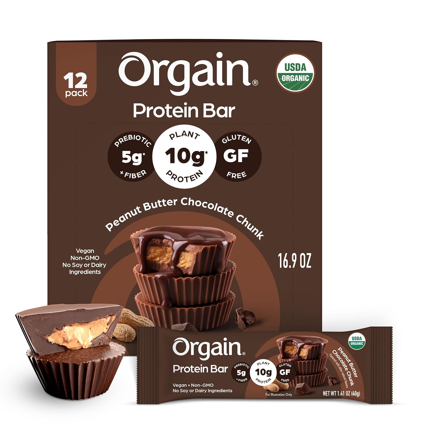 Orgain Organic Vegan 10g Protein Ba...
