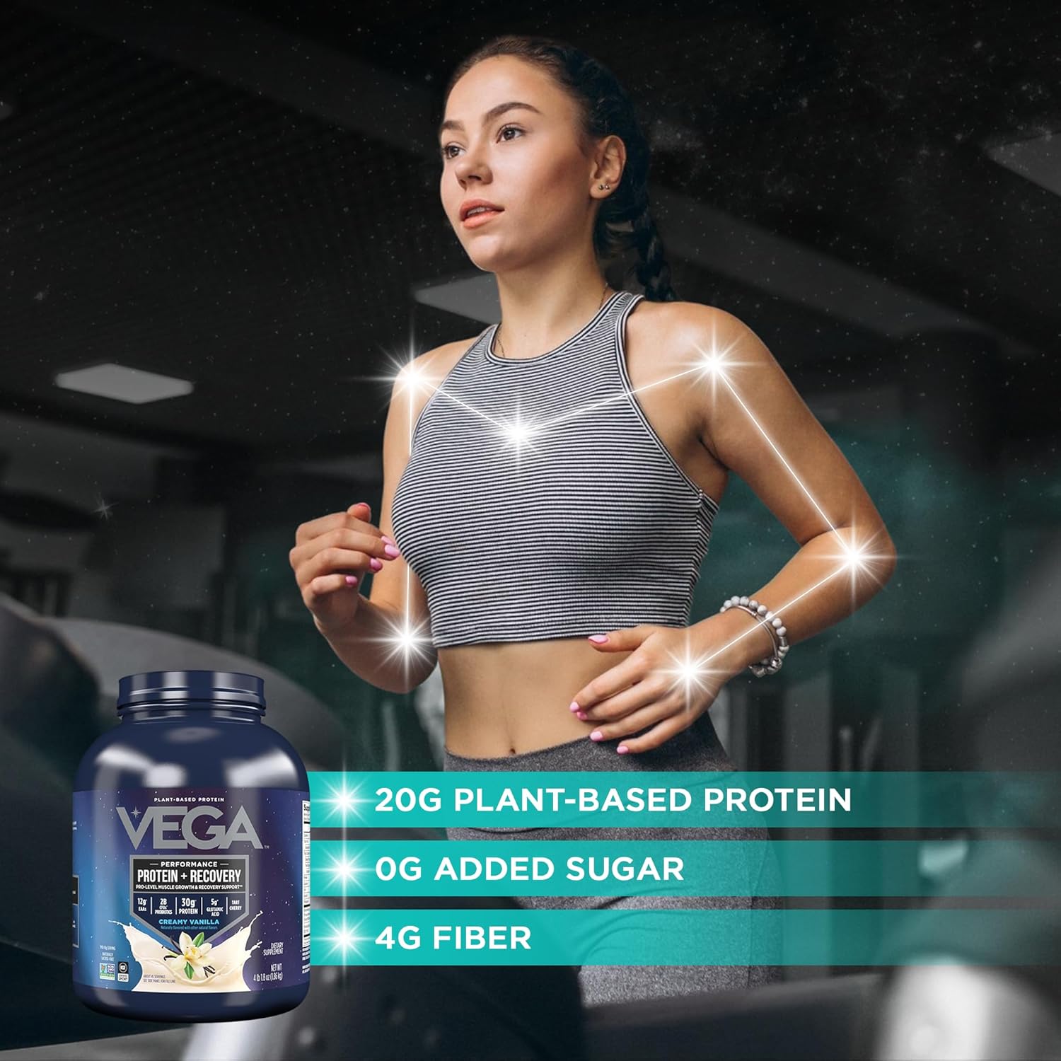 Vega Protein + Recovery, Vanilla – 30g Vegan Protein, Dairy & Gluten Free, Probiotics, NSF Certified, 65.6 oz (45 Servings) - Image 3
