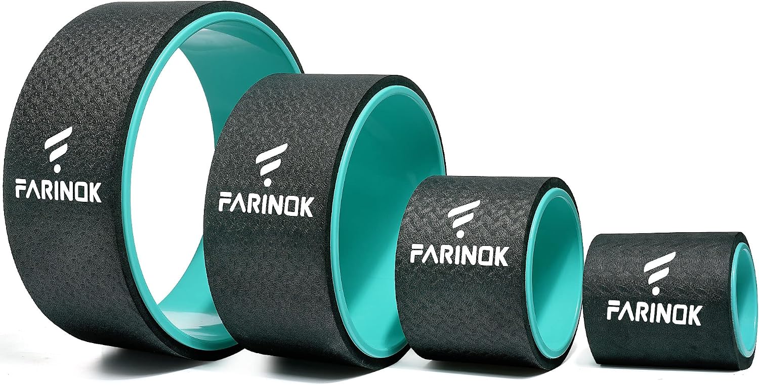 Yoga Wheel Set of 3+1, Upgraded 10MM Thick Back Wheels for Pain Relief
