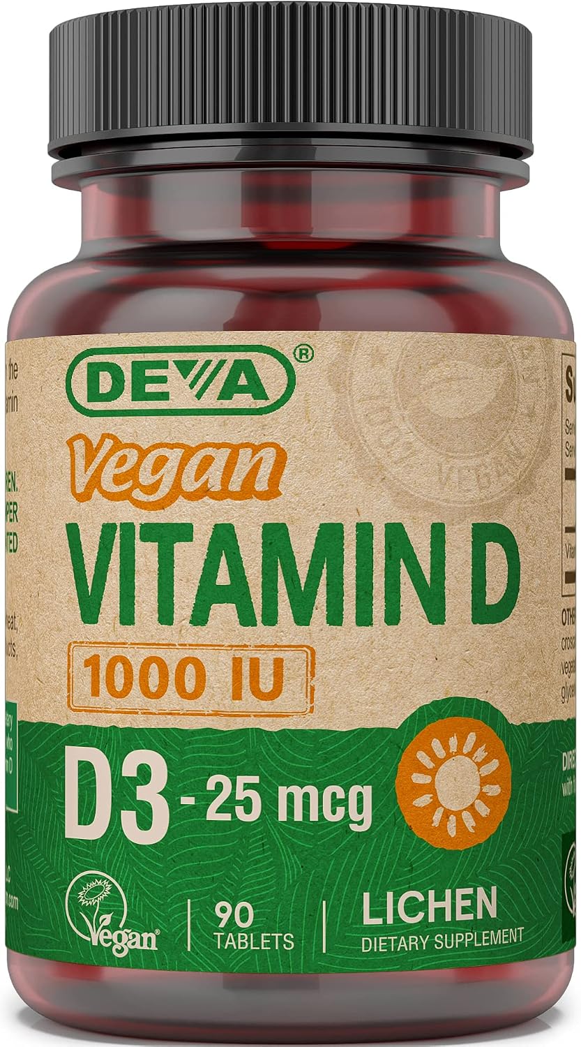 Deva Vegan Vitamin D3 1000 IU, Chol...