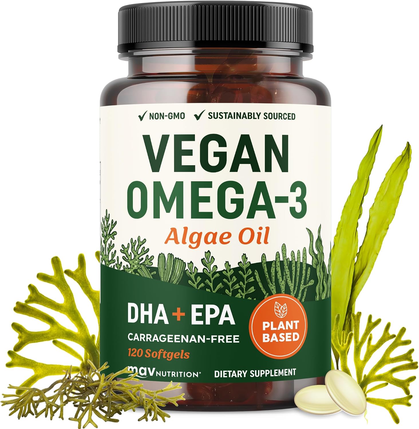 Vegan Omega 3 Algae Oil, Plant Base...