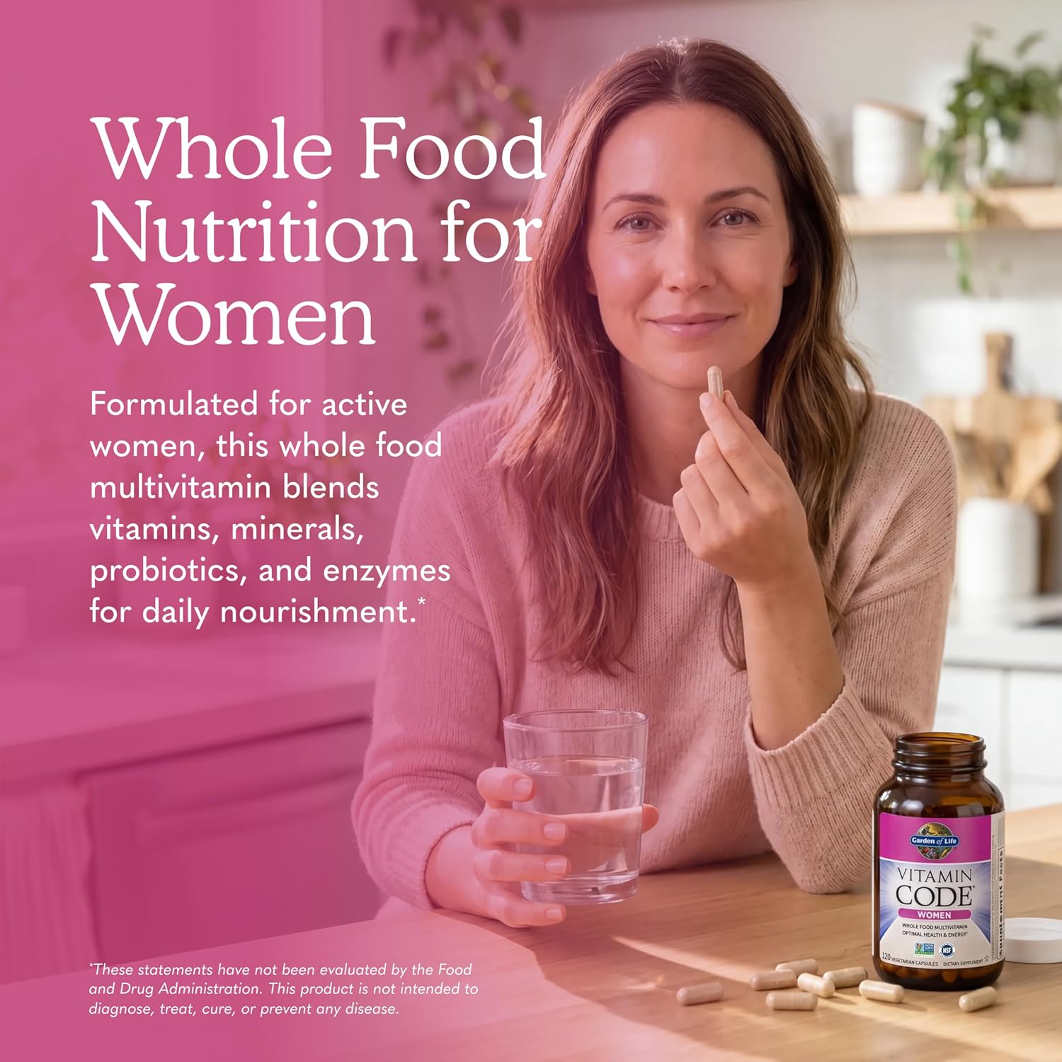 Garden of Life Vitamin Code Women's Multivitamin, Gluten-Free, 120 Capsules - Image 2
