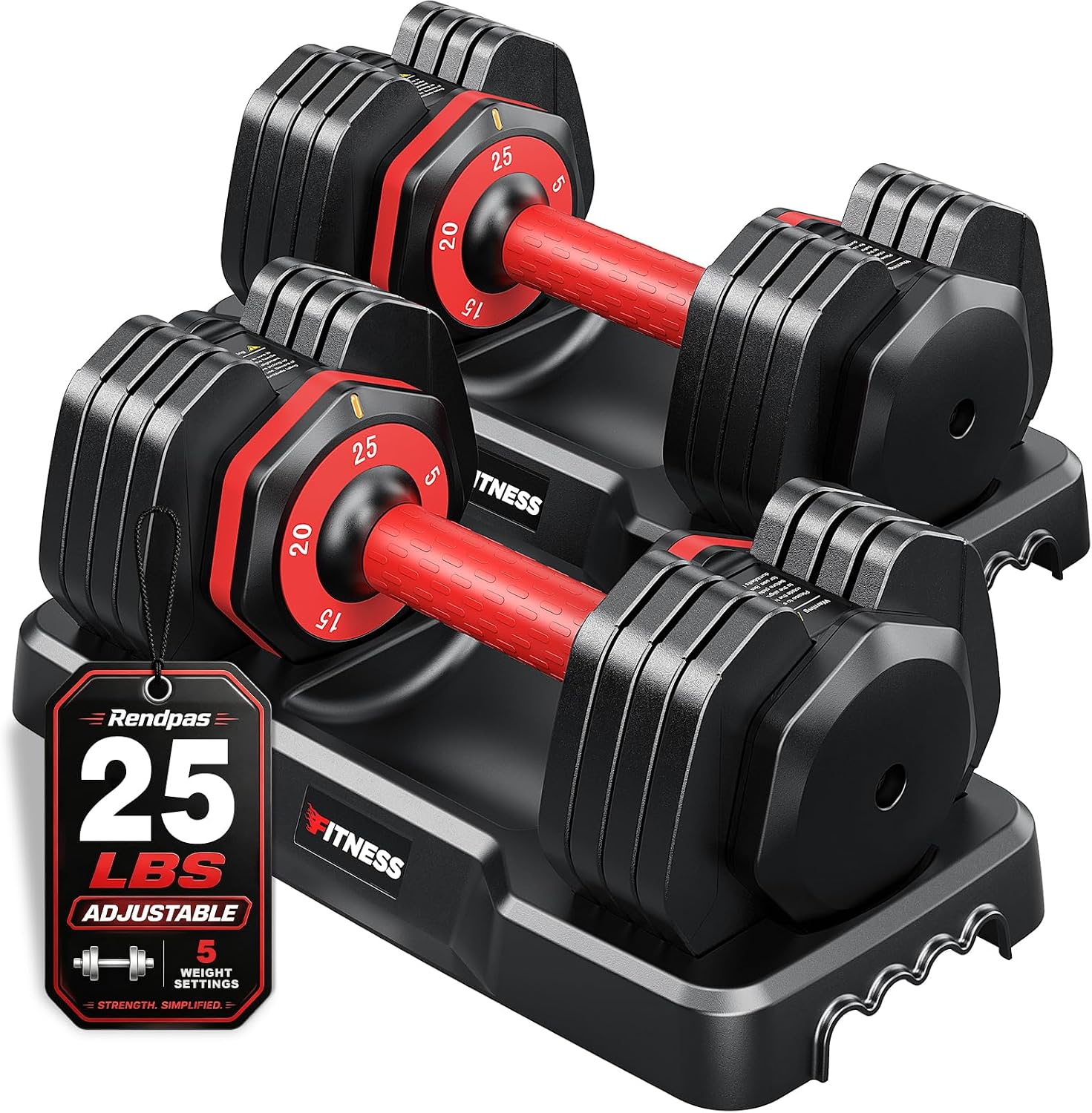 Rendpas Adjustable Dumbbell Set, Qu...