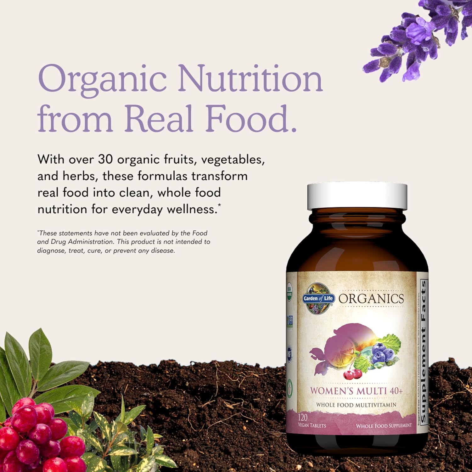 Garden of Life Organics Women 40+ Multivitamin, Vegan, 120 Tablets - Image 6