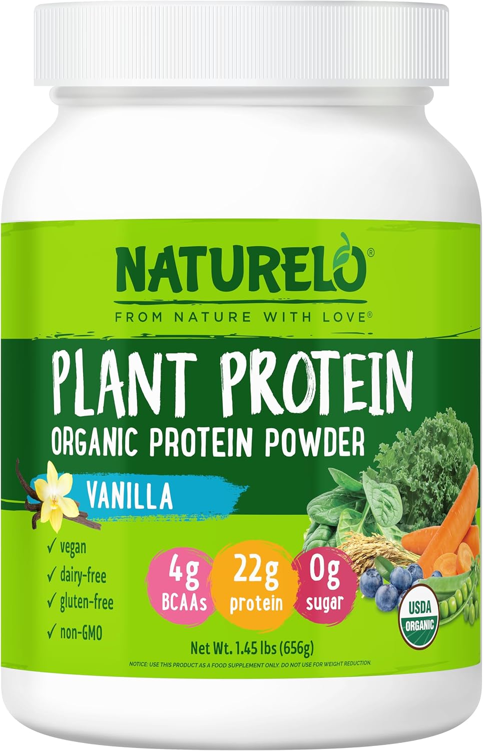 NATURELO Plant Protein Powder, Vani...