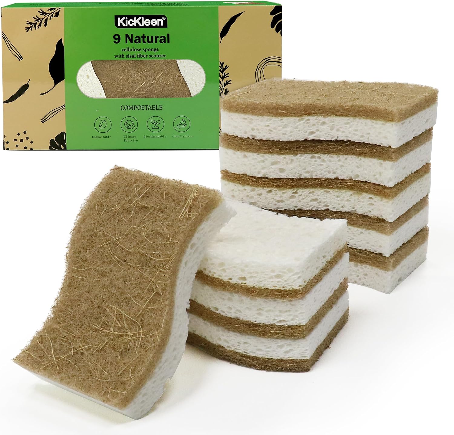 9 Pack Biodegradable Natural Kitche...