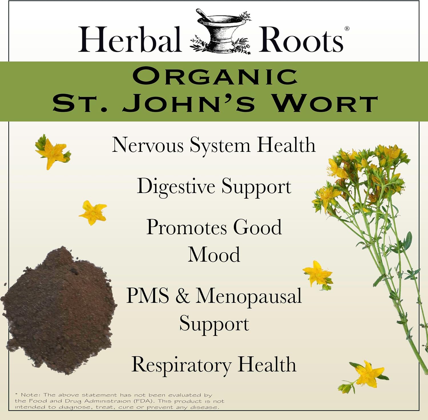 Herbal Roots Organic St Johns Wort Capsules, Mood Support, USDA Certified Organic - 60 Vegan Capsules - Image 3