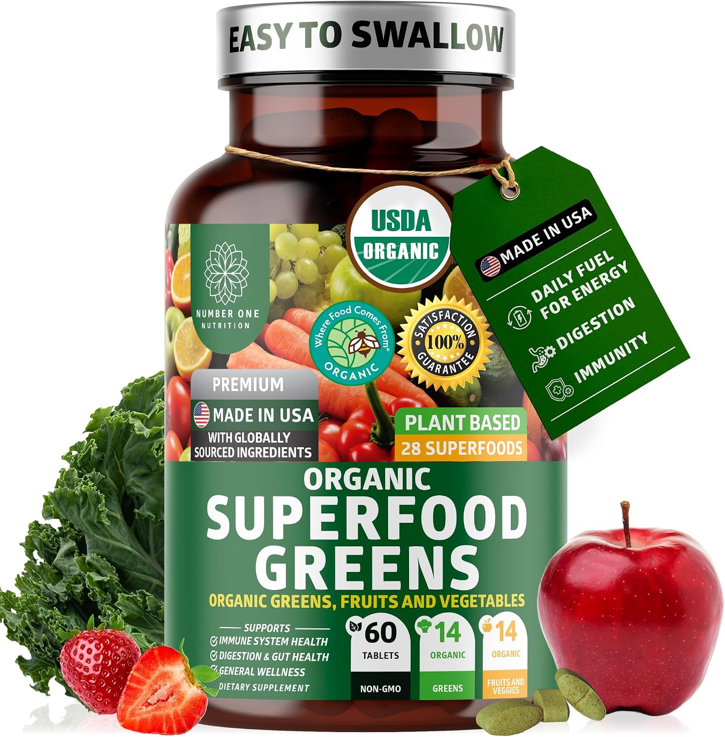 USDA Organic Superfood Greens, 28 I...