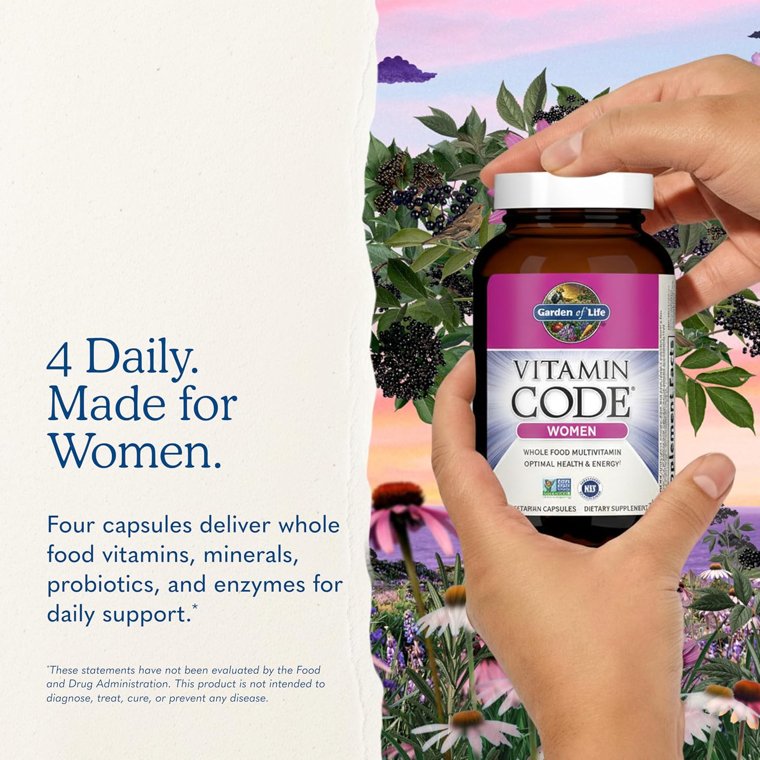 Garden of Life Vitamin Code Women's Multivitamin, Gluten-Free, 120 Capsules - Image 7