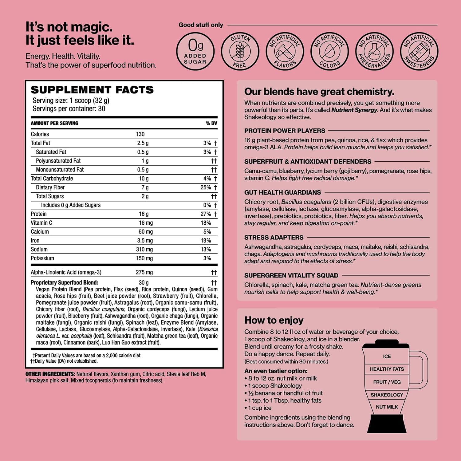 Shakeology 0g Added Sugar Plant-Based Protein - Tropical Strawberry,30 Serv - Image 2