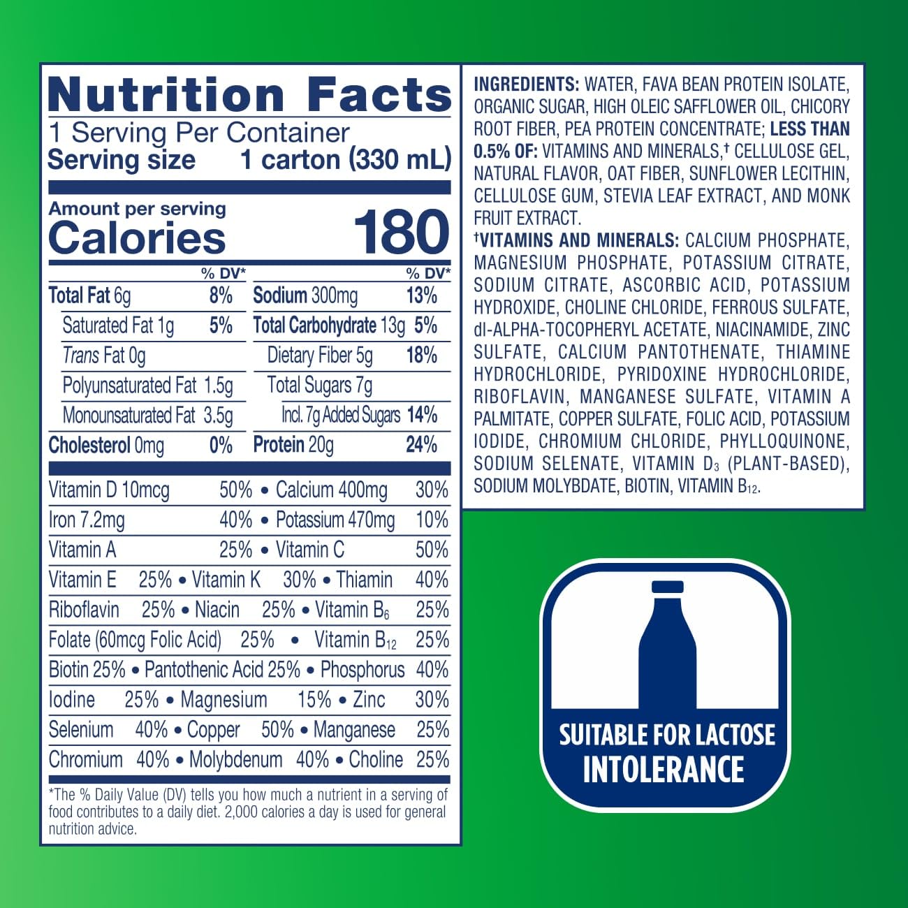 Ensure Plant-Based Vegan Protein Vanilla Nutrition Shake I Gluten-Free I Dairy-Free I Soy-Free Bottled Liquid Shake I 12 Pack - Image 2