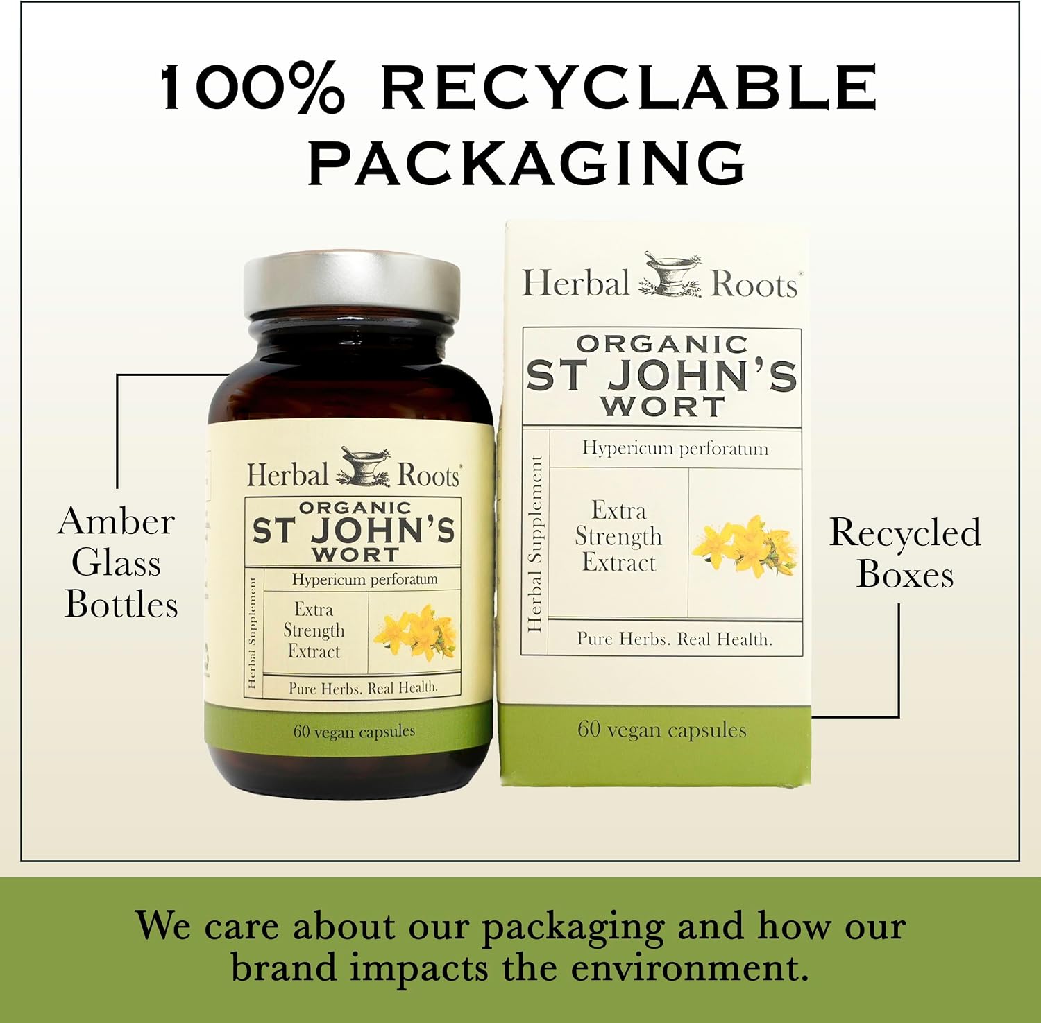 Herbal Roots Organic St Johns Wort Capsules, Mood Support, USDA Certified Organic - 60 Vegan Capsules - Image 5