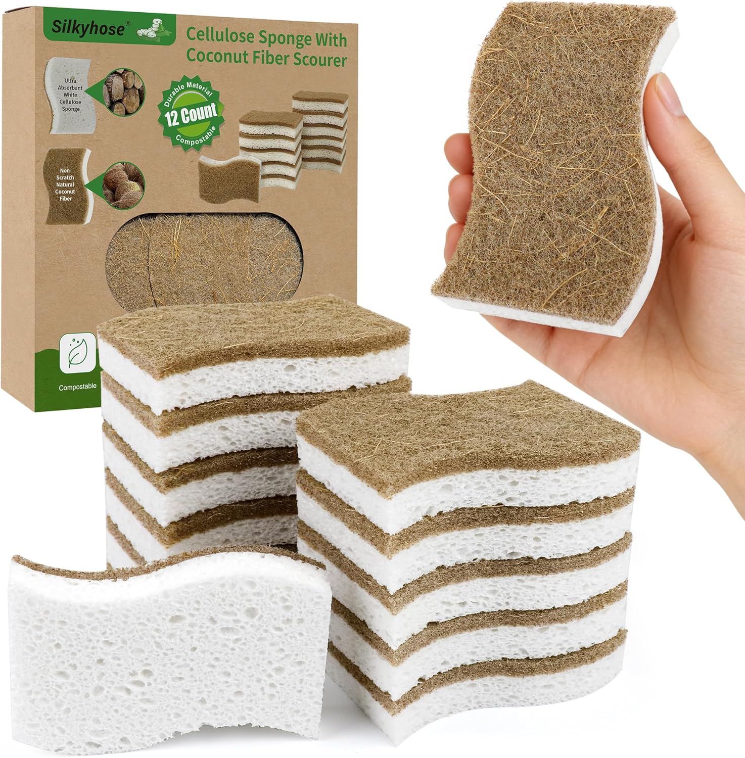 Silkyhose 12 Pack Natural Kitchen S...