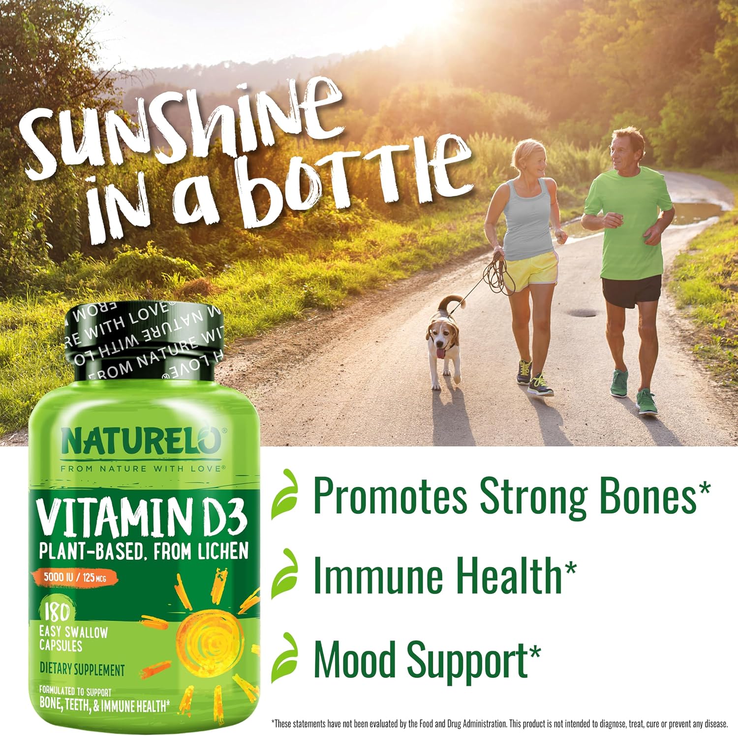 NATURELO Vitamin D3 5000 IU, Joint Support & Bone Health, 180 Count - Image 6