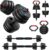 Adjustable dumbbell set,20/35/45/55/70/90lbs Free Weights set with upgraded nut, 5 in 1 Weight Set Used as Kettlebells, Barbell, Push up Stand, Fitness Exercise for Home Gym Suitable Men/Women