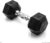 CAP Rubber Coated Dumbbell Weights, Free Weights for Home Gym Strength Training, Anti-Roll Hex Dumbbells with Black, Chrome & Comfort Grip Handles, Singles